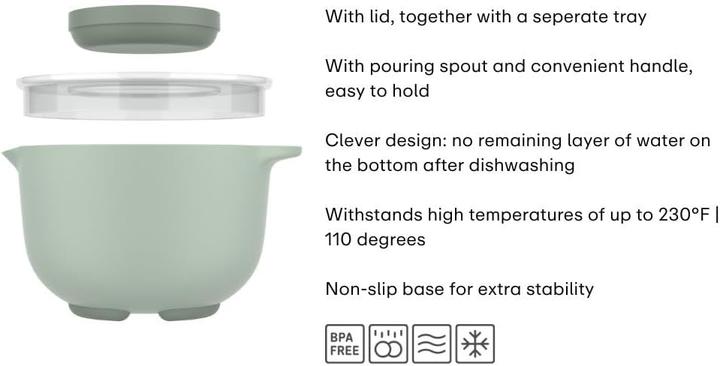 Produktbild Mepal Rührschüssel Chef It nordic sage 3,0 l (22.20 cm, 3 l, 1x)