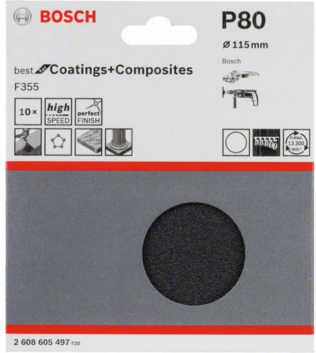 Produktbild Bosch Professional Zubehör PRO F355 Schleifblatt, 115 mm, G80 (80)