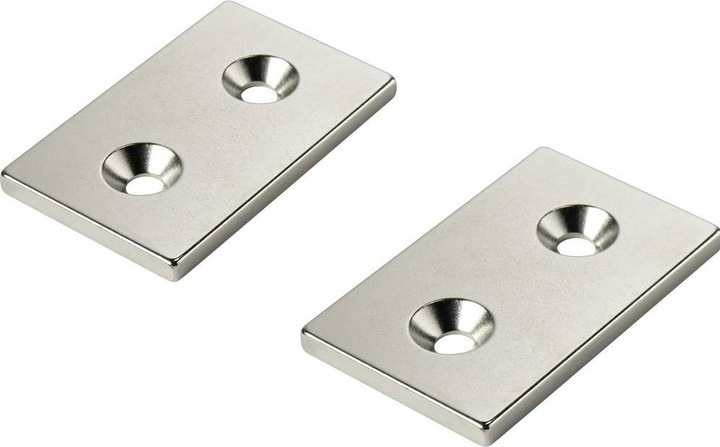 Actual product image Tru Components W40L25T5-2M4 Permanent magnet Rectangular (L x W x H) 40 x 25 x 5 (1 x)