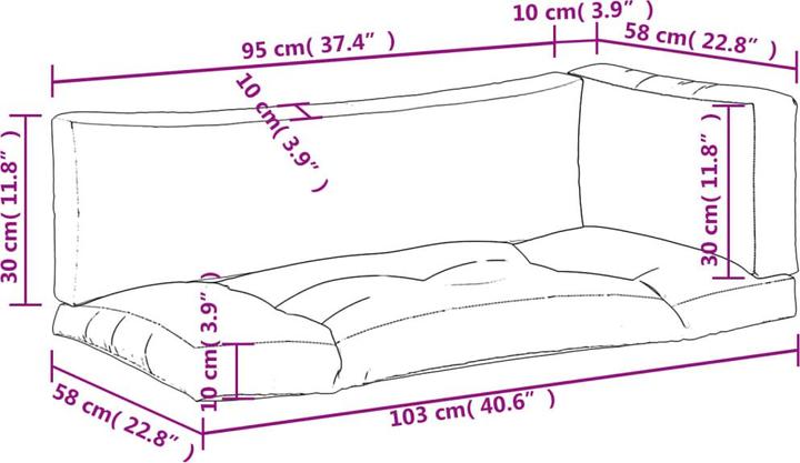 Actual product image VidaXL Pallet cushion 58X58X10 Cm Oxford fabric (58 x 58 x 10 cm)