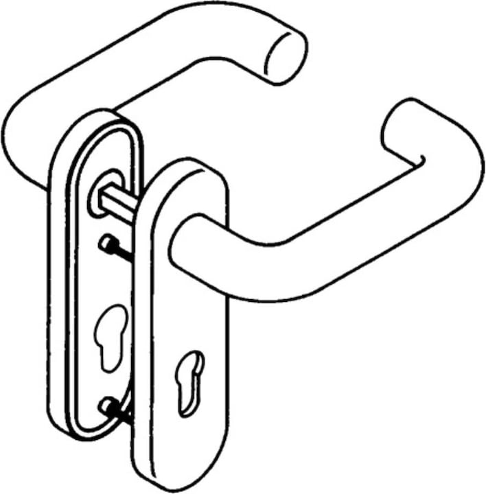 Produktbild Hewi Kurzschildgarnitur 111R01.110 90 Kunststoff 90 PZ abgerundet Drückergarnitur (Türgarnitur)