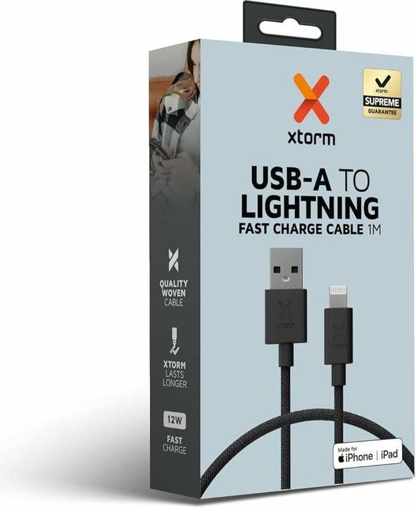 Image du produit Xtorm USB-A -> Lightning 1.0m Go2 Cable black (1 m, 12 W)
