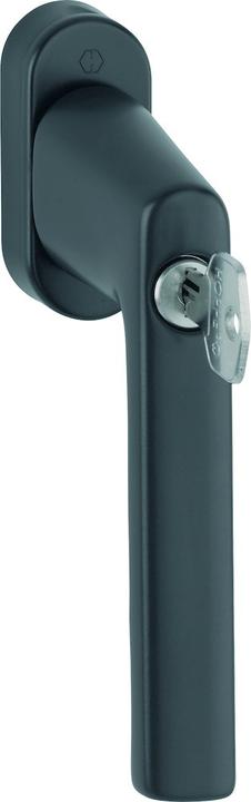 Hoppe Maniglia per finestra Hamburg 0700LS/U26 100NM alluminio F9714M nero opaco 32-42 mm bloccabile