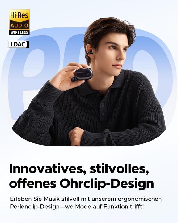 Actual product image Soundpeats PearlClip Pro Open Ear Bluetooth Kopfhörer (Wireless)