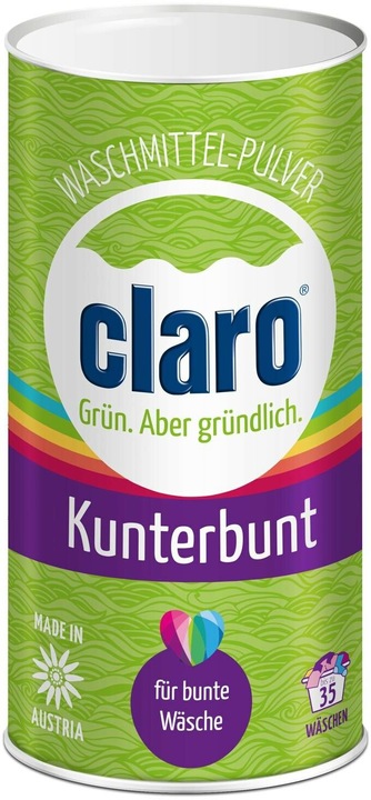 Produktbild Claro Pulverwaschmittel Öko Kunterbunt 1 kg (35 Waschgänge, Pulver)