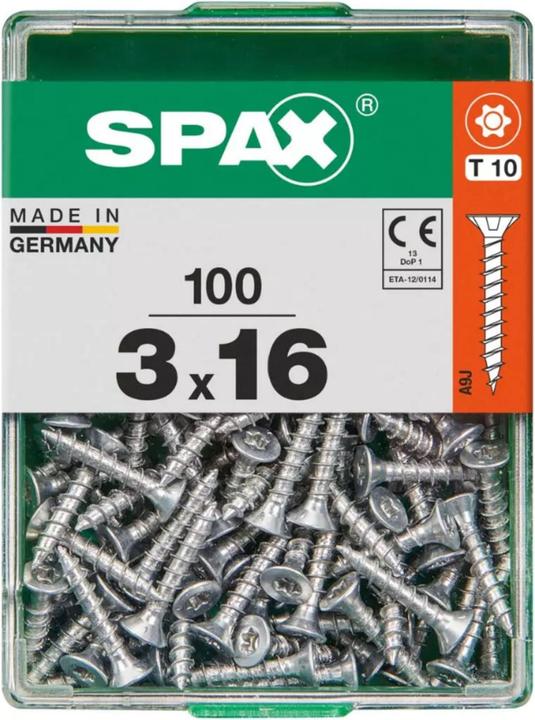 Actual product image Spax DIY Universal Senkkopf T-STAR plus VGW WIROX A9J 3x16 M 100 St. (100 Screws per piece)