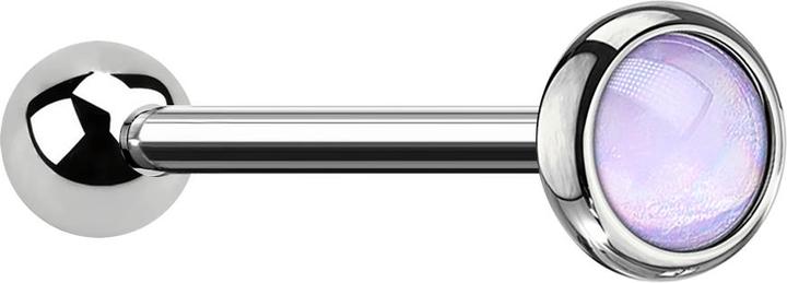 Produktbild Star Piercing Micro Barbell silber mit Epoxidstein violett (ohne Messing, Chirurgenstahl 316L)