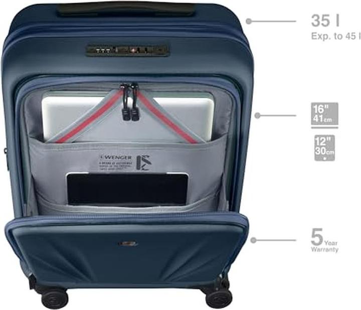 Actual product image Wenger Hardshell Spinner Suitcase with TSA Lock, Front Laptop Compartment, Dual USB Ports (78 l)
