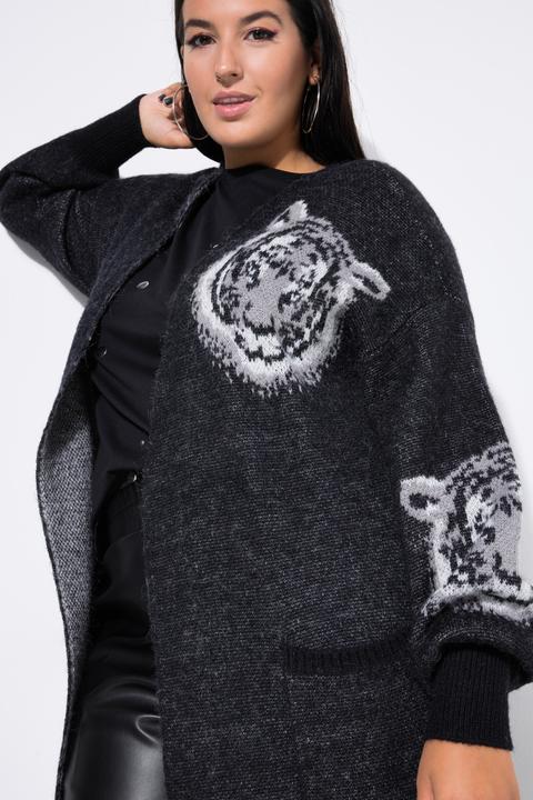 Produktbild Studio Untold Long-Strickjacke, lang und offen, Tigerkopf (60)