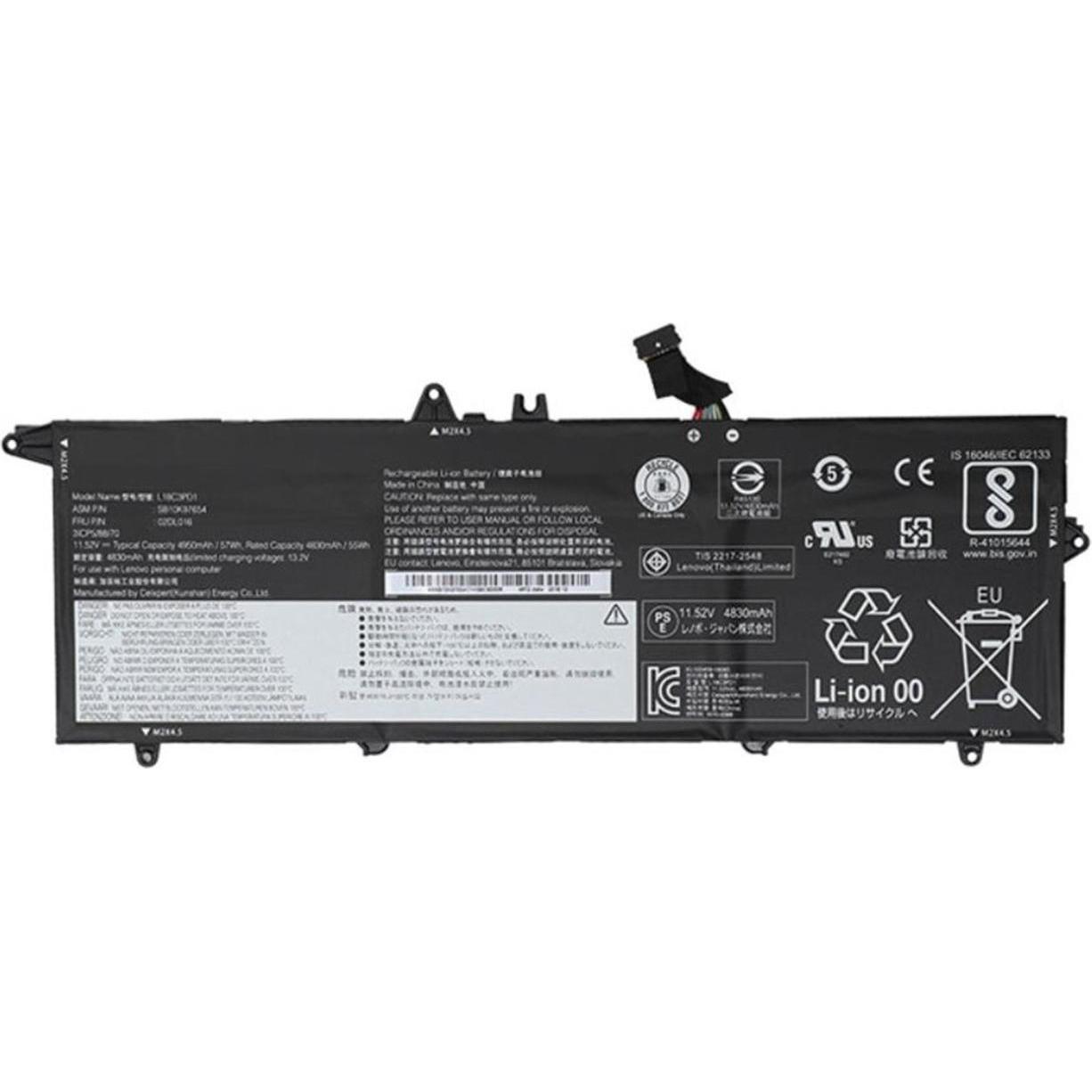 Lenovo Battery 3 Cell Internal 57Wh, LiIon (3 Zellen, 4950 mAh), Notebook Akku