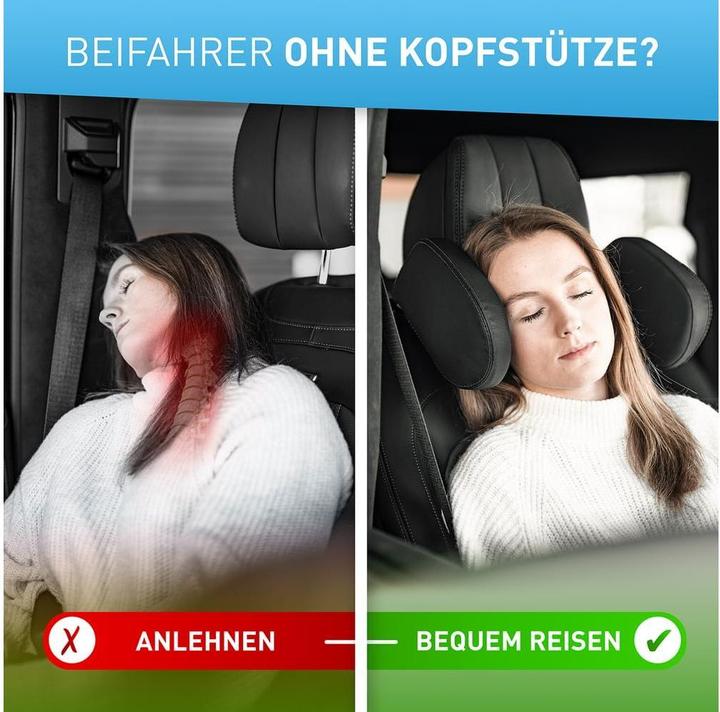 Actual product image Flipline Auto-Kopfstütze, schwarze Nähte