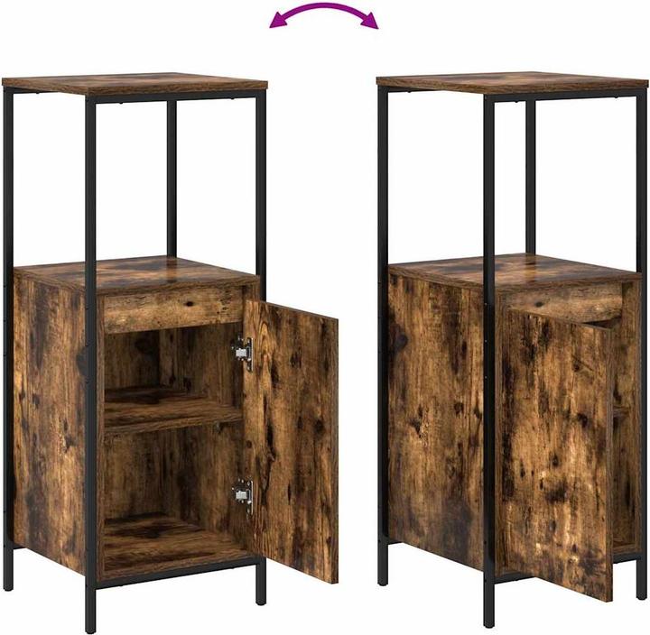 Actual product image VidaXL 3-piece bathroom furniture set made of smoked oak wood-based material
