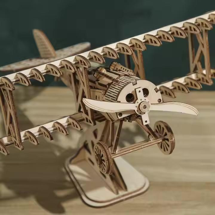 Actual product image Homava 3D wooden construction kit aeroplane (105 pieces)