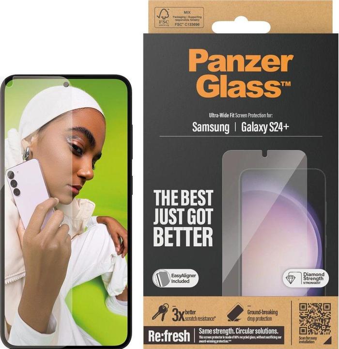 Actual product image PanzerGlass Ultra-Wide Fit (1 Piece, Samsung Galaxy S24+)