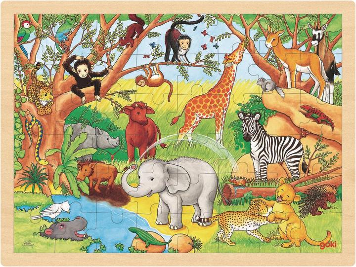 Larsen African Savannah Puzzle - 65 Piece Children's Educational Jigsaw