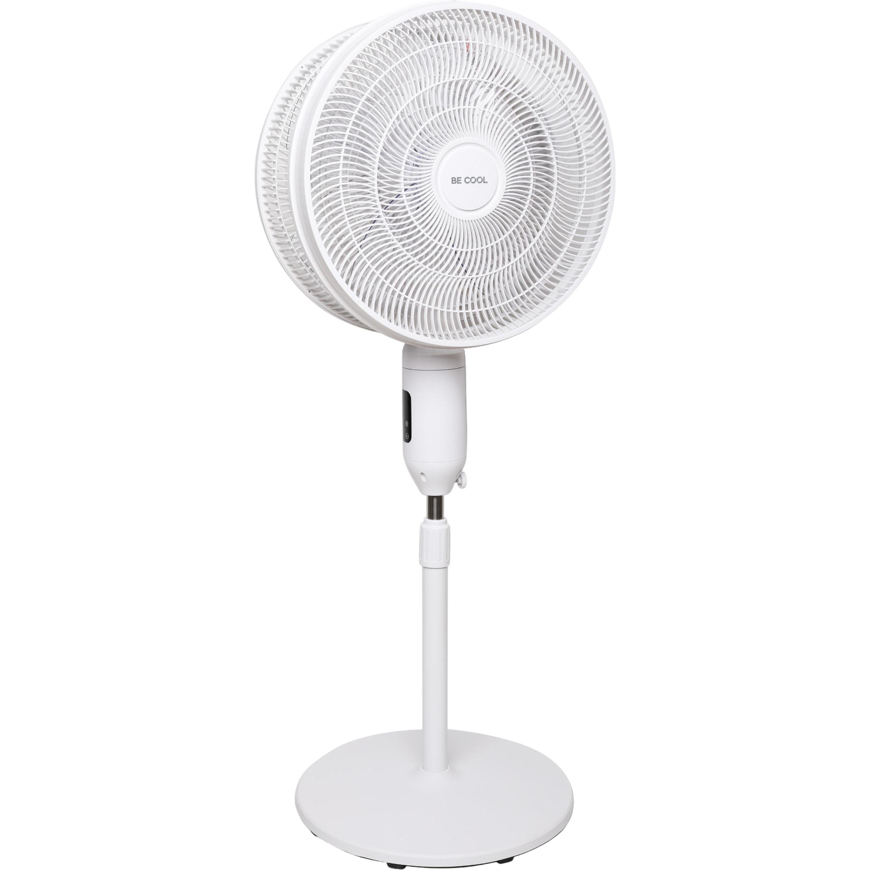 Be Cool BC2x16DC2501 Ventilator Doppelstandventilator 2 x 40cm, Ventilatore, Bianco