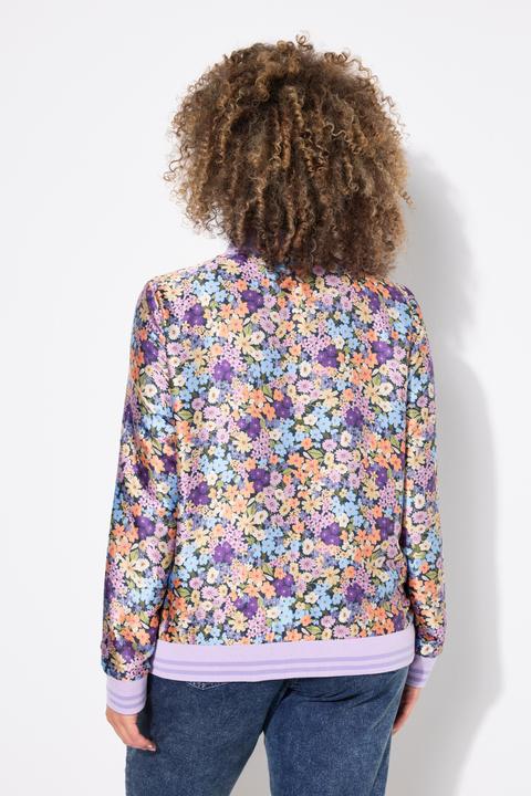 Actual product image Ulla Popken Reversible Floral Print College Collar Jacket (50, 52)