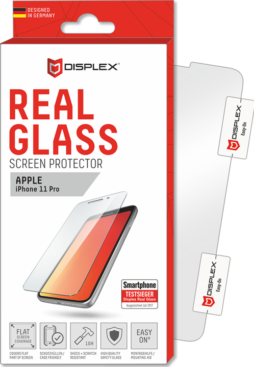 Productafbeelding Displex Real Glass, 2D Panzerglas (1 Stuk, Apple iPhone X, Apple iPhone 11 Pro, Apple iPhone XS)