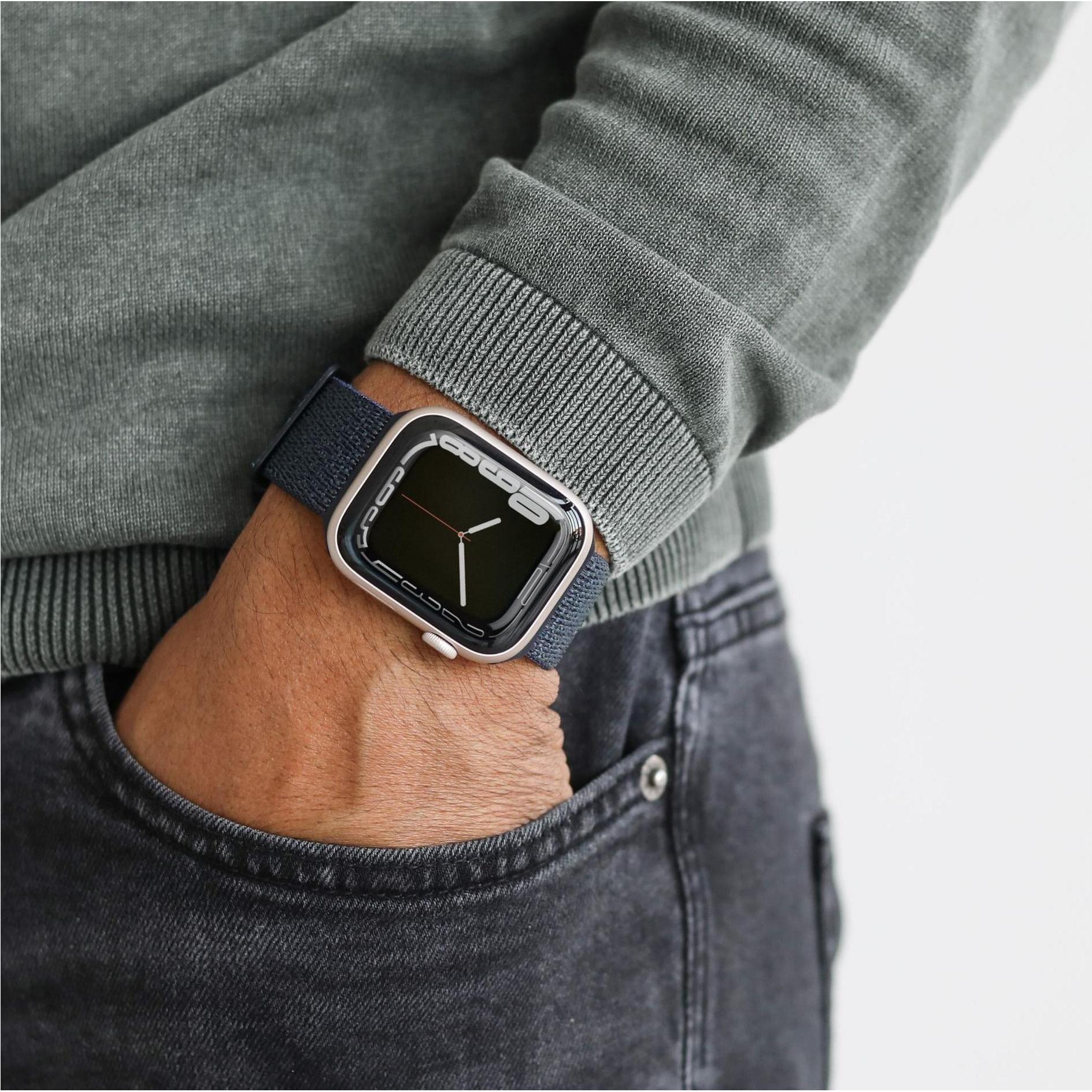 Thumbnail - Vonmählen Sport-Armband 2 für Apple Watch 42 44 45 49 mm dunkelblau (Nylon), Uhrenarmband, Blau