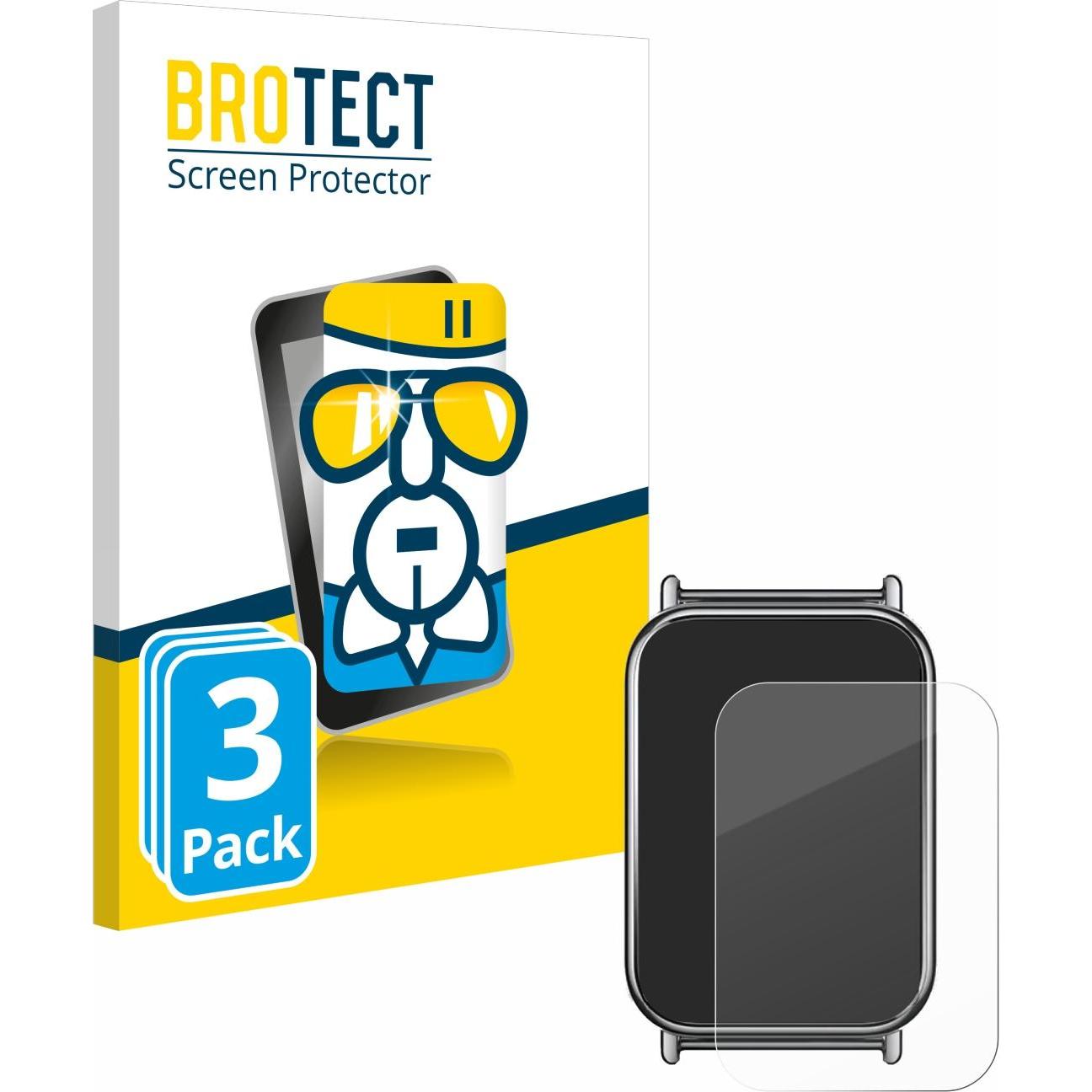 BROTECT AirGlass Panzerglasfolie, Smartwatch Schutzfolie, Transparent