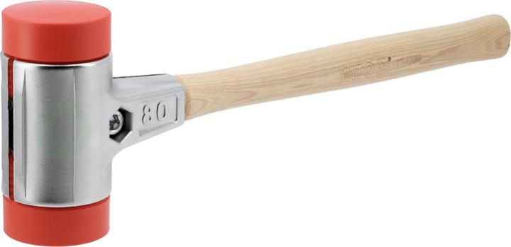 Actual product image Yato Pflasterhammer Schonhammer, 80 mm,Gummihammer, Einsätze Ultra-Polyethylen (2870 g)