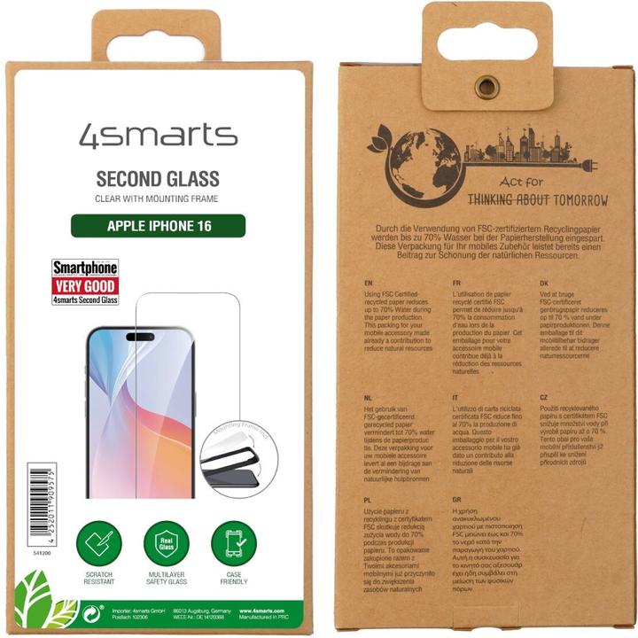 Immagine prodotto 4smarts Second Glass (1 Pezzo/i, Apple iPhone 16)
