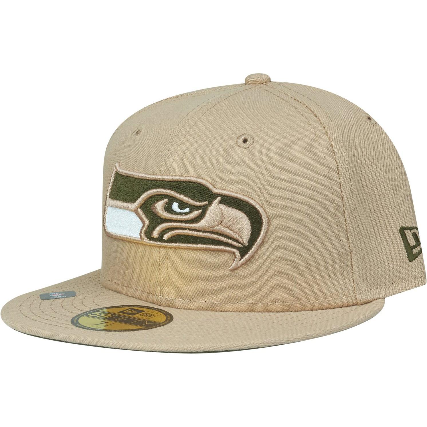 New Era, Herren, Cap, 59Fifty Cap - ANNIVERSARY Seattle Seahawks - 7 1/4, Beige, (7 1/4)