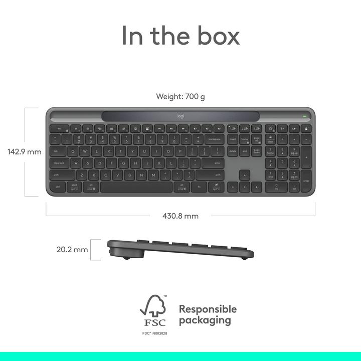 Actual product image Logitech Signature Slim Solar+ (CH, Wireless)