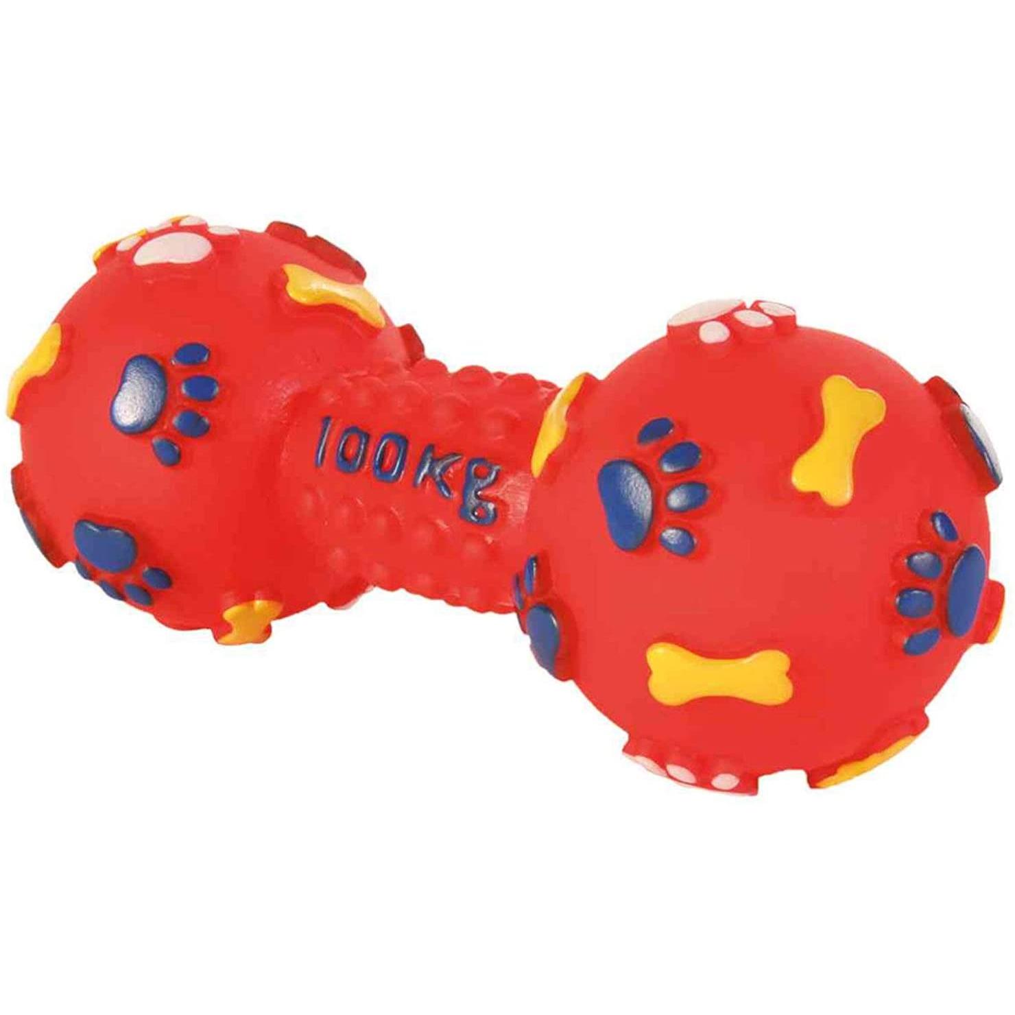 Trixie Hantel 15cm mit Quietscher (Federspielzeug), Hundespielzeug