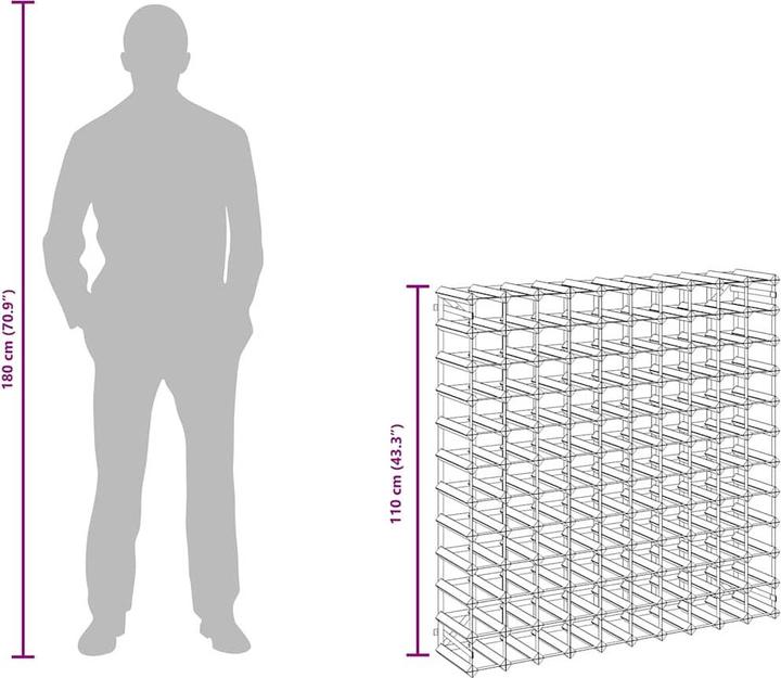 Immagine prodotto vidaXL Lesya (110 x 22,5 x 100,5 cm, 120 bombole)