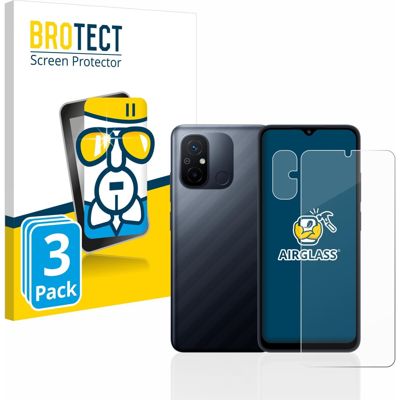 Thumbnail - BROTECT AirGlass Panzerglasfolie (3 Stück, Xiaomi Redmi 12C), Smartphone Schutzfolie, Transparent