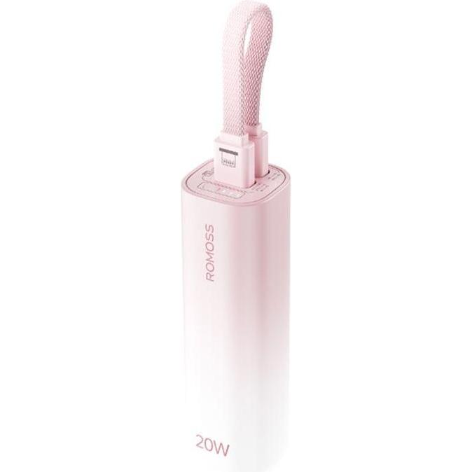 Romoss PSC05C Mini Powerbank 5000mAh 10,5W (Pink) (5000 mAh, 10.50 W, 10.50 Wh), Powerbank, Pink