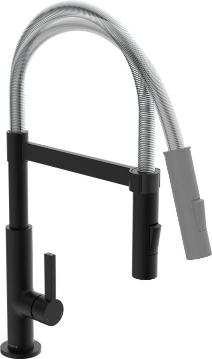 Image du produit Schütte Robinet de cuisine MIAMI Robinet d'évier à ressort chromé noir mat Pivotant 79146