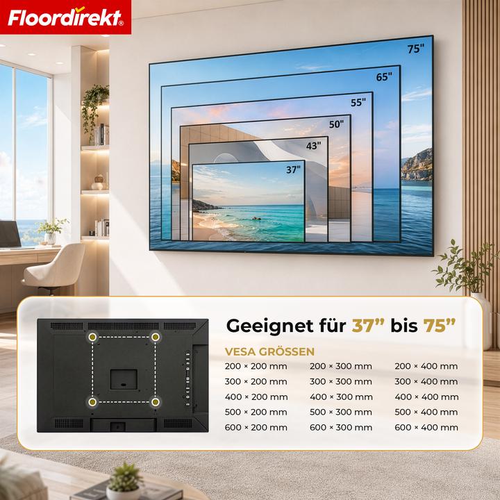 Produktbild Floordirekt TV Wandhalterung (Wand, 50 kg, 37" - 75")