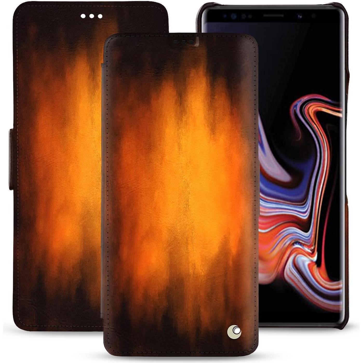 Noreve Lederschutzhülle horizontal (Samsung Galaxy Note 9), Smartphone Hülle, Violett