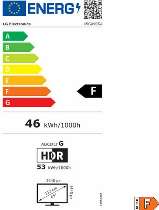 Label énergétique LG 45GX90SA-B (3440 x 1440 pixels, 45")