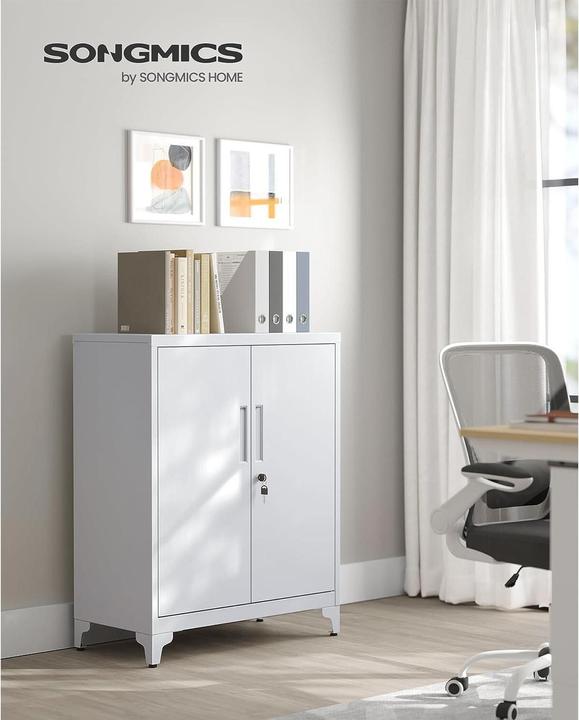 Actual product image Songmics Metall-Lagerschrank 40 x 80 x 90 cm, Weiss (80 x 90 x 40 cm)