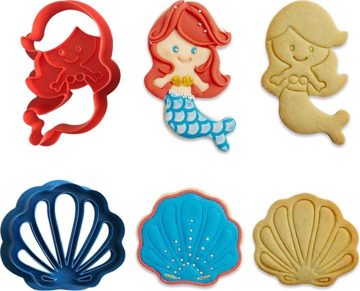 Actual product image Decora Mermaid and Shell Embossing & Cookie Cutter Set