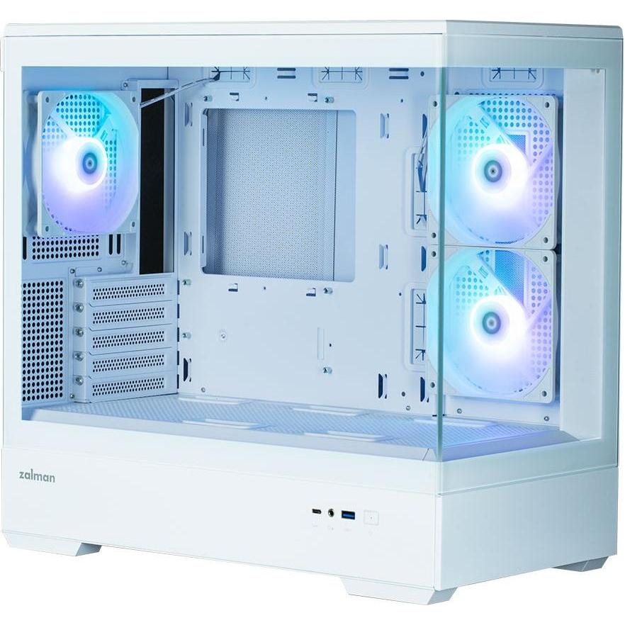 Thumbnail - Zalman GHE P30 V2 micro-ATX Geh??use Tempered Glass Panoramic View - Wei?? (mATX), PC Gehäuse, Weiss