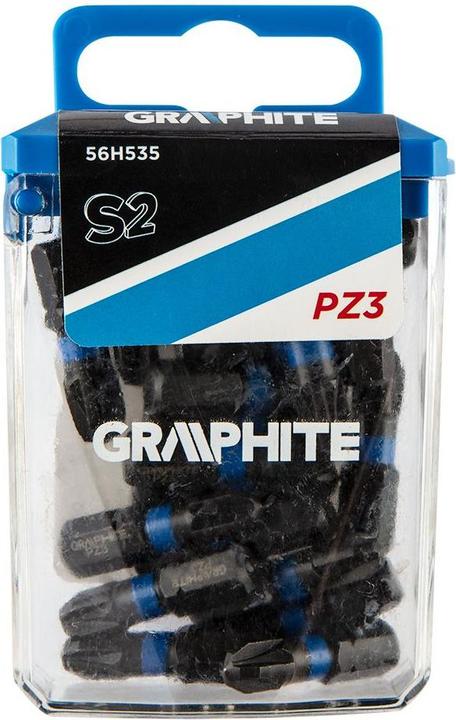 Actual product image Graphite screwdriver bit (Impact bits PZ3 x 25 mm, 20 pcs.)