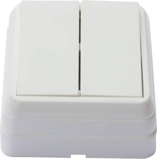 Actual product image Mutlusan Bron double switch surface-mounted white