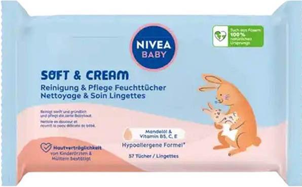 Produktbild NIVEA Soft & Cream Feuchttücher (1 x 57 Stk.)