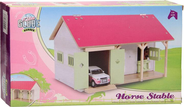 Produktbild Kids Globe Farming Horse Stable Pink mit 2 Boxen und Aufbewahrung 1:33