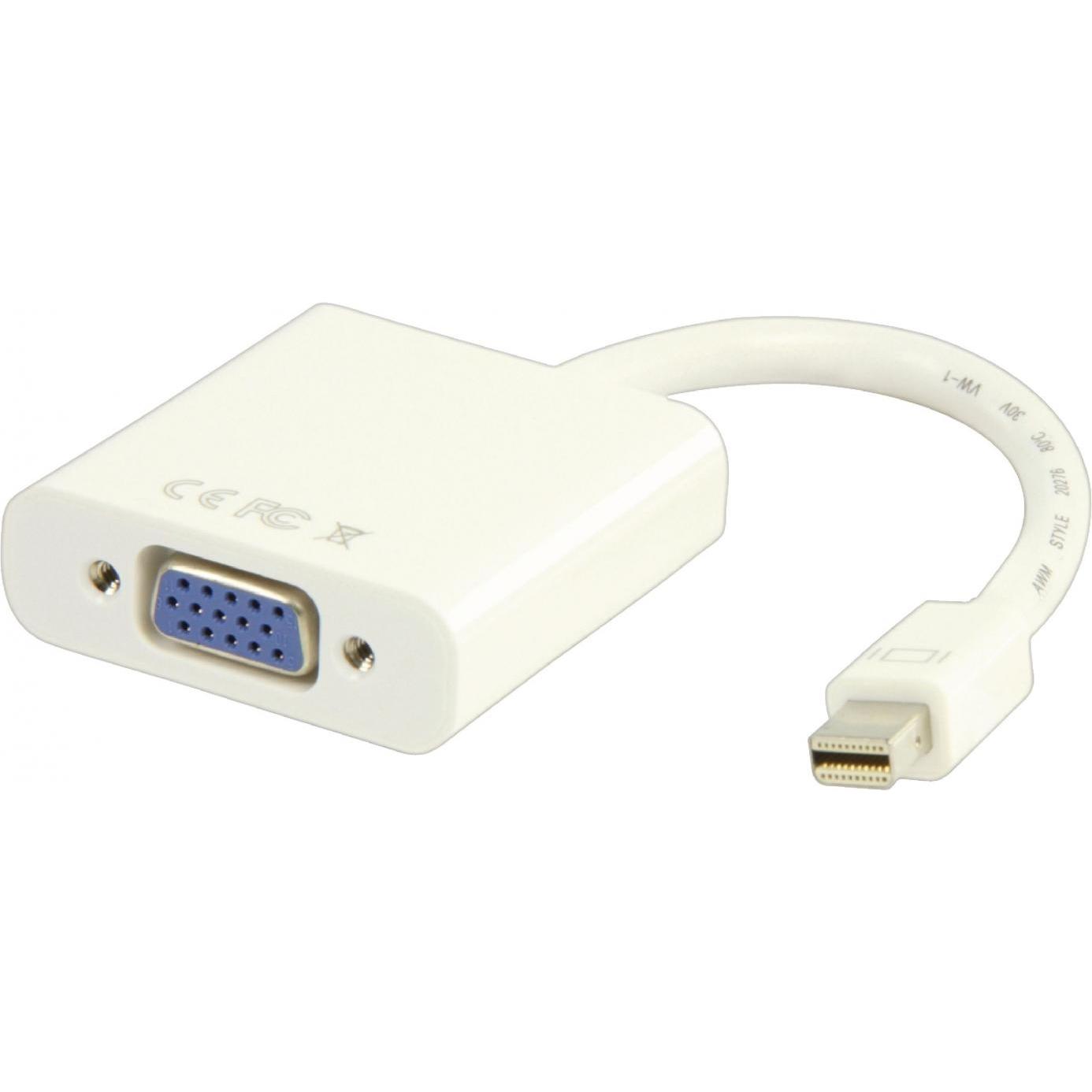 Valueline Mini DP VGA (VGA, 20 cm), Data + Video Adapter, Weiss