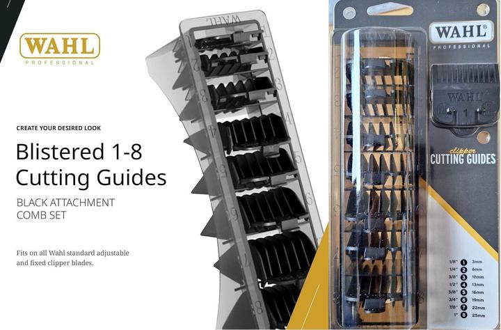 Image du produit Wahl Counter Combs 03170-500 Set of 8 Sizes 3, 6, 10, 13, 16, 19, 22, 25mm