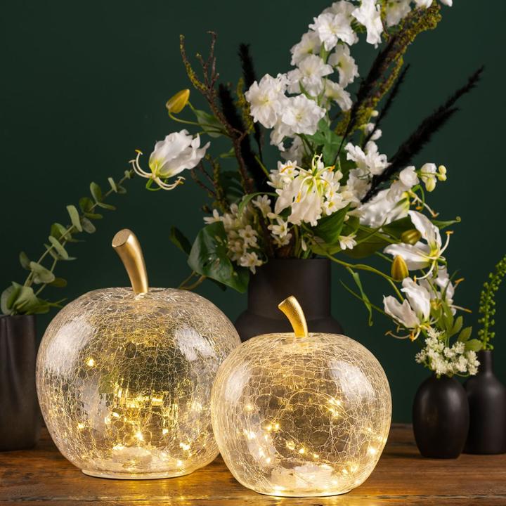 Produktbild G. Wurm Apfel mit 40er LED, mit Timer, aus Glas Transparen