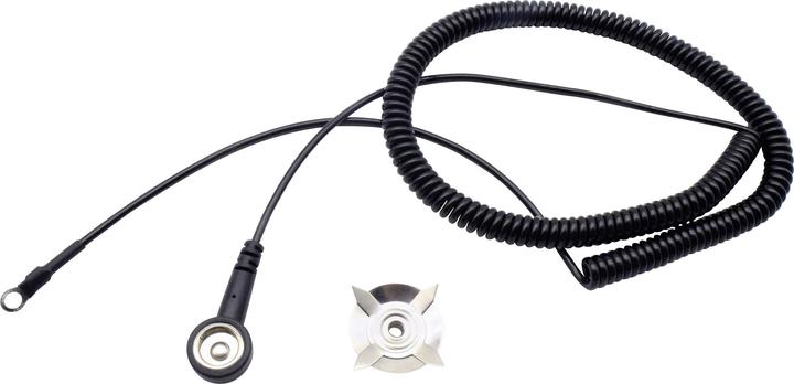 Produktbild Quadrios ESD-Erdungskabel 3.00 m Klemme, Druckknopf 10 mm, Ringkabelschuhanschluss