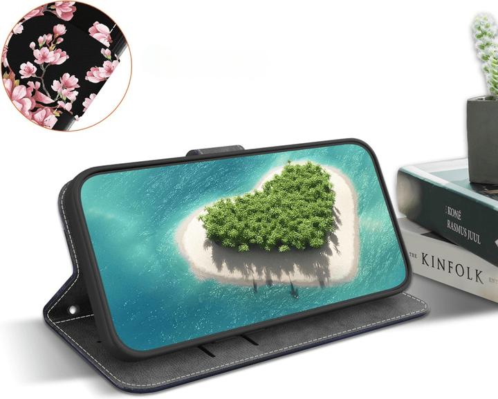 Produktbild Cover-Discount iPhone 16e - Tasche Hülle mit Blüten Motiv (Apple iPhone 16e, Apple iPhone 17e)