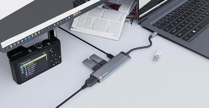 Actual product image Genesis NATEC Multiport Fowler Slim USB-C (USB-C, 3 ports)