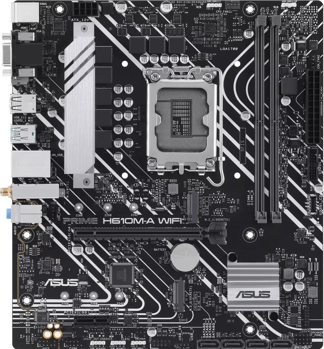 Actual product image ASUS PRIME H610M-A WIFI (LGA 1700, Intel H610, mATX)